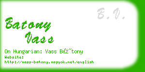 batony vass business card